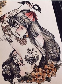 9篇一套插画辣妹开yun体育官网入口登录app下载手稿素材