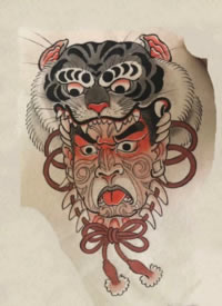 前卫老虎元素的一列红色cq9电子手稿